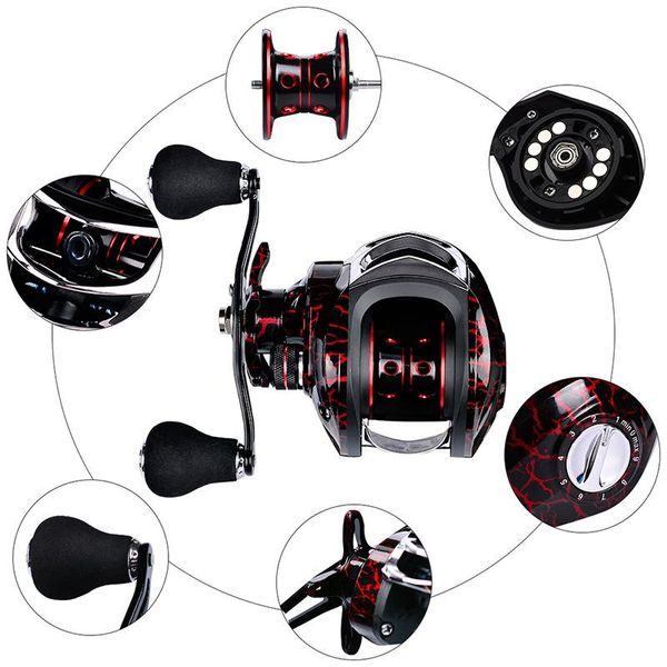 

baitcasting reels svallet reel magnetic brake system 10kg max drag 18+1 bbs 7.1:1 high speed fishing