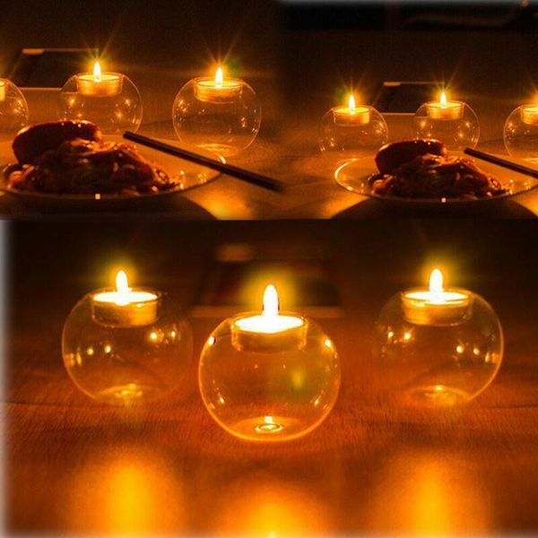 

crystal glass candle holder romantic wedding bar party decor candlestick holders