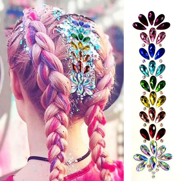 

temporary tattoos 3d tattoo crystal gems stickers forehead headpiece hair glitter face body shiny sticker