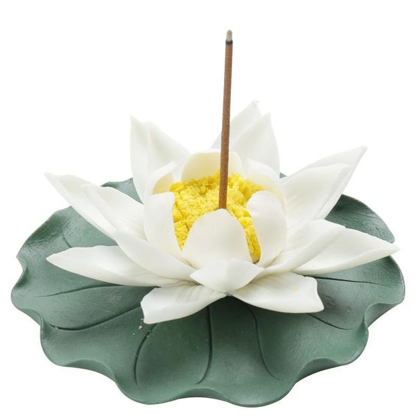 

fragrance lamps backflow traditional ceramic inserted burner incense seat porcelain lotus flower zen buddhism ornaments home yoga studio dec