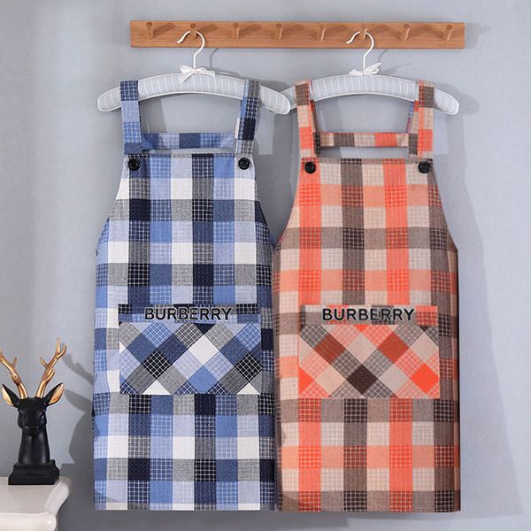 

Apron Beautiful Korean Plaid Cotton Kitchen Home Fashion Men and Women Can Print
