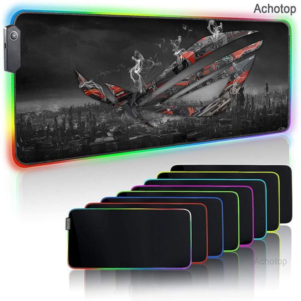 

mouse pads & wrist rests asus rgb gaming pad rog large colorful luminous for pc computer desk7 colors led light desk mat keyboard