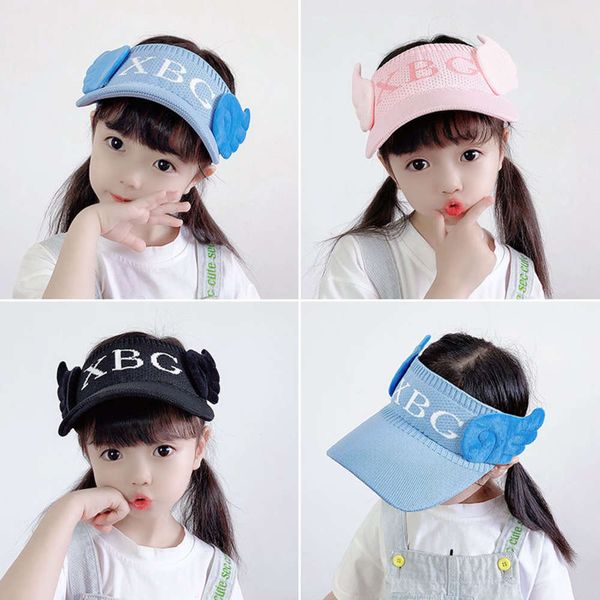 

children's sun hat summer protection and uv cute cartoon baby's empty duck tongue, Yellow