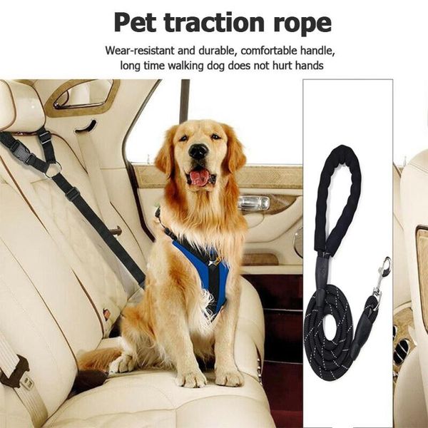 

pet leash reflective traction rope polyester mesh harness for small medium dog wear resistance and ddurability fiber collars & leashes