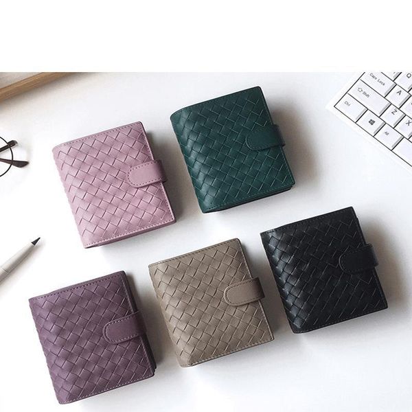 

genuine leather wallet female famous brand case fashion sheepskin purse, Red;black