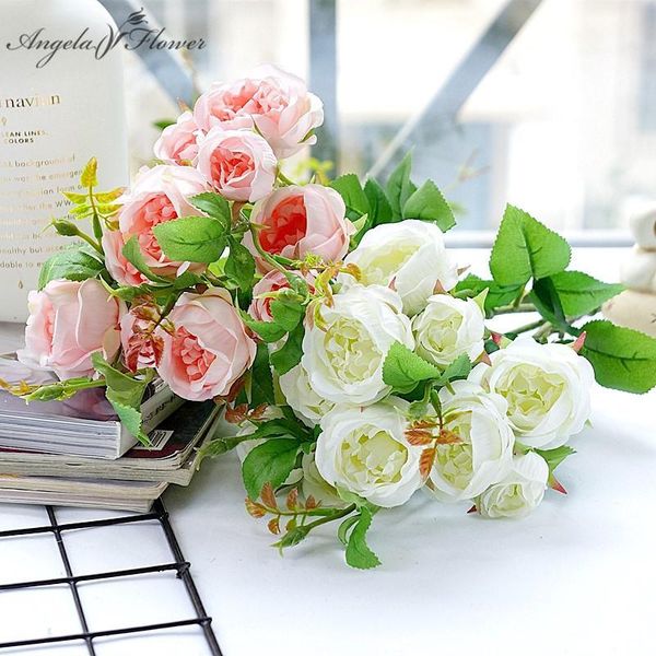 

decorative flowers & wreaths 12 heads paris sweetheart rose artificial flower bouquet landscape home decoration wedding pography props fake