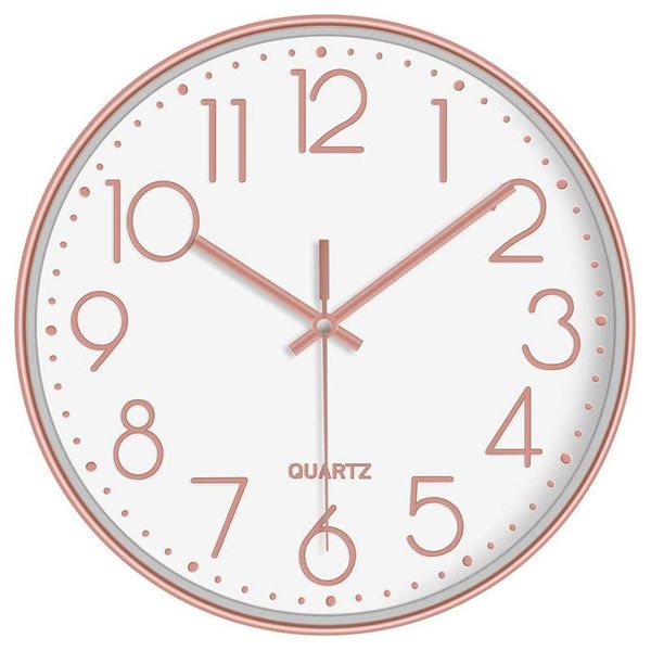 

wall clocks battery operated silent 12 inch quartz decro clock easy to read for kitchen bedroom living room decor