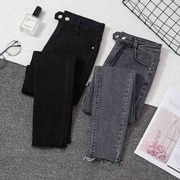 

plus size jeans female denim pants black womens woman donna stretch bottoms feminino skinny for women trousers 805c 210420, Blue