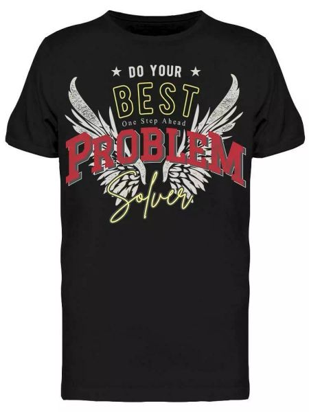 

problem solver slogan tee men's -image by shutterstock, White;black