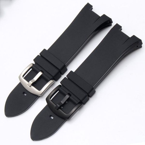 

watch bands silicone watchband for ax1803|1802|1050 waterproof strap black red wristband 31*14mm, Black;brown