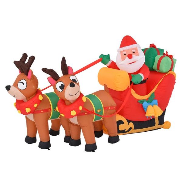 

party decoration christmas santa elk pull sled doll for outdoor garden lawn inflatable models