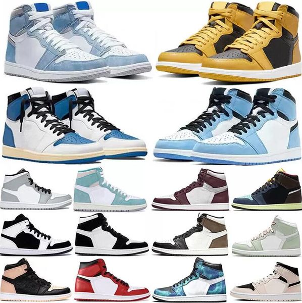 

jumpman 1 basketball shoes men high og banned triple unc black university blue designer sport sneakers size 36-48 with box