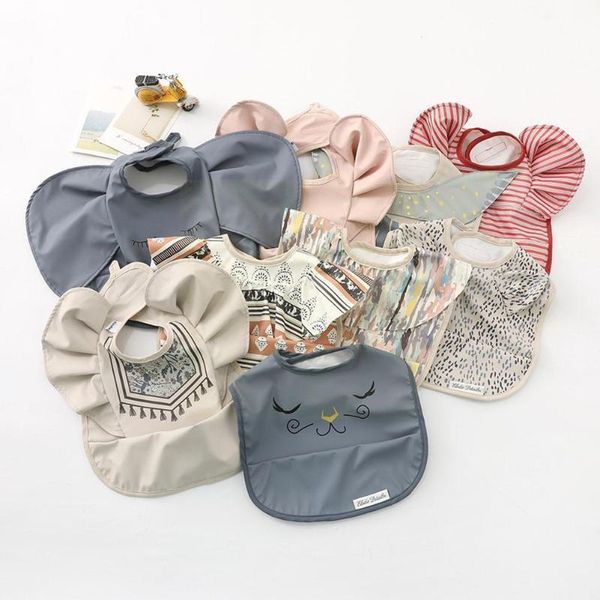 

bibs & burp cloths baby cotton bib ins nordic style angel feed pocket decorative boy towel dot saliva print infant girl t0p9