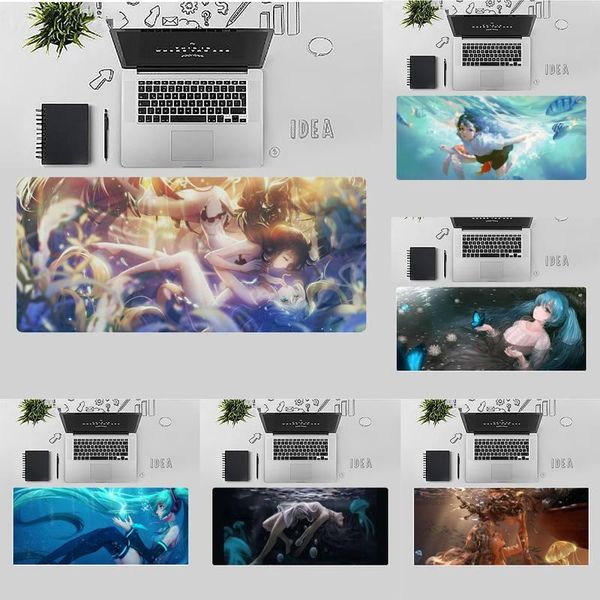 

mouse pads & wrist rests beautiful cute girl office mice gaming mousepad desk table game work gamer large pad mats non-slip lapcush