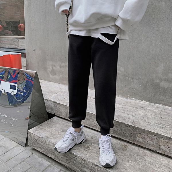 

women's pants & capris fashion women loose harem 2021 autumn winter fleece female high waist pant trousers casual sweatpants streetwear, Black;white