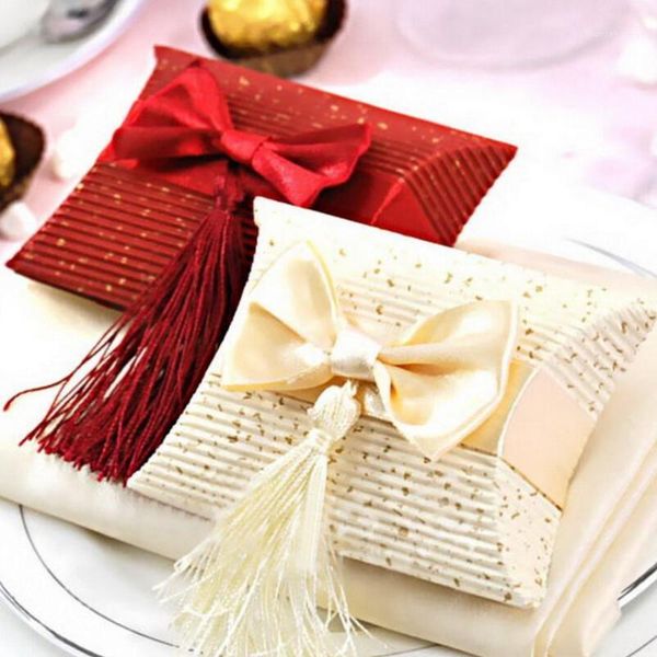 

gift wrap red white color candy box tassels christmas wedding dhl fedex1