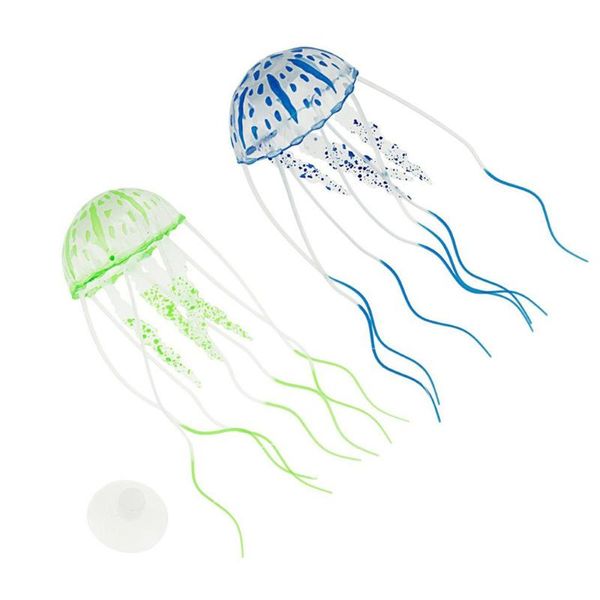 

decorations 2pcs artificial jellyfishes aquarium fish tank accessories simulated fluorescent vivid jellyfish decoration tb sale
