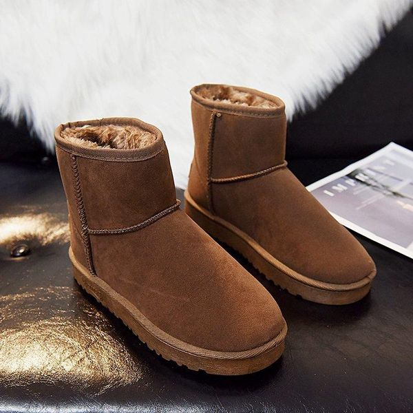 

boots 2021 fashion luxury australia women snow genuine cowhide leather ankle warm winter boot woman shoes, Black