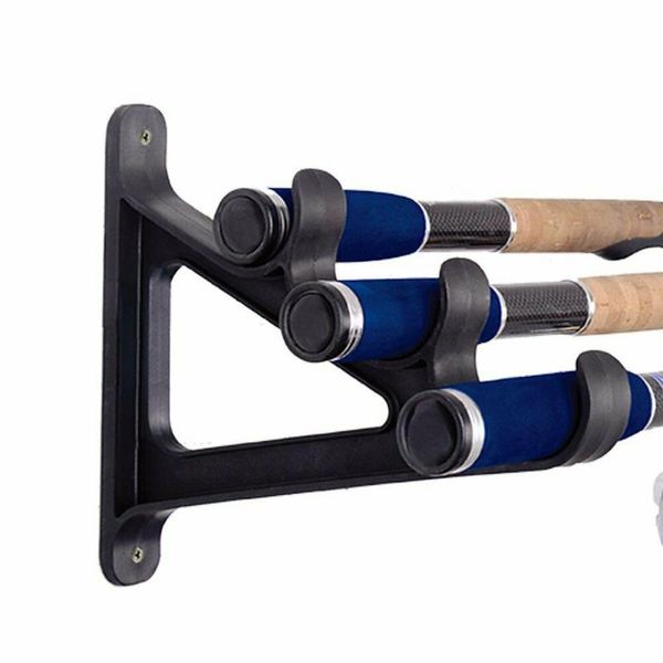 

boat fishing rods 1pair storage wall bracket mount pole rack 3 holder plastic 3-position pesca iscas tools