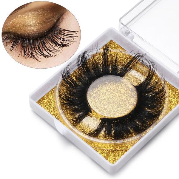 

1pair 27mm long 3d mink false eyelashes wispy fluffy thick faux cils eyelashess extension criss-cross lash makeup beauty tools1