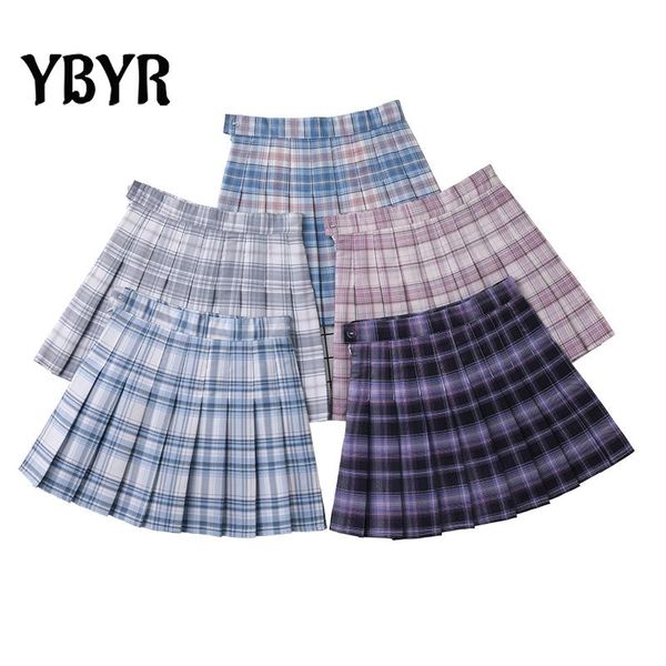 

summer harajuku plaid pleated skirts womens high waist mini lining with shorts 2021 korean streetwear vintage skirt, Black