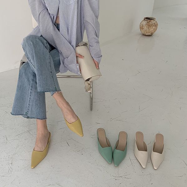 

slippers fashion women slides slip on mules shoes wedge heeled beige/green/yellow summer dress pumps high heels ypo8, Black