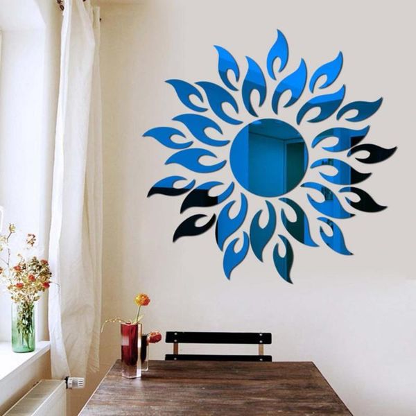 

wall stickers eco-friendly delicate 3d sunflower background decals exquisite mirror sticker shape for living room