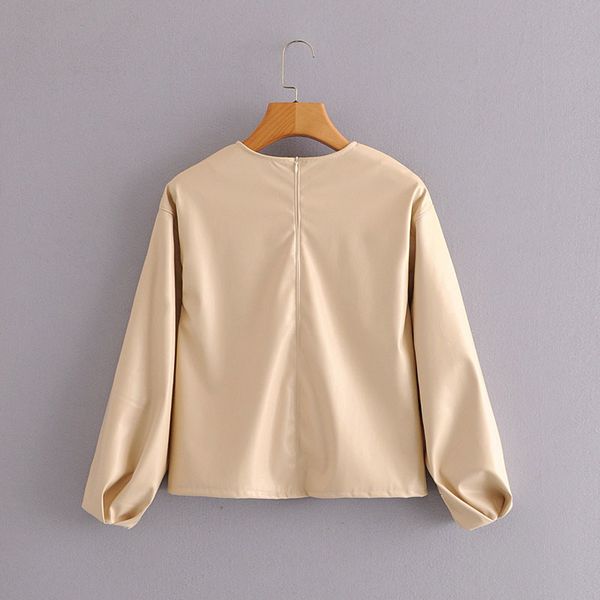 

jackets pu round neck long sleeve hood beige windproof simple chic women's coat zipper foreign fashion female jacket, Black;brown