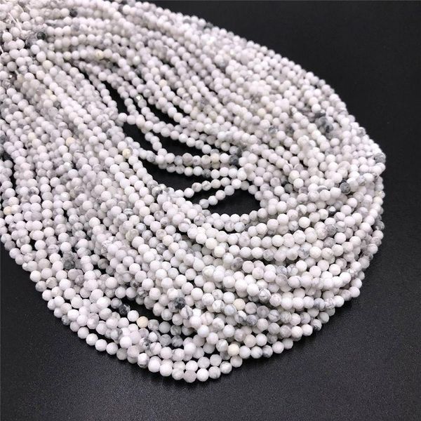 

other natural stone faceted round white howlite turquoises beads 2mm 3mm 4mm tiny small loose for diy jewelry making accessries