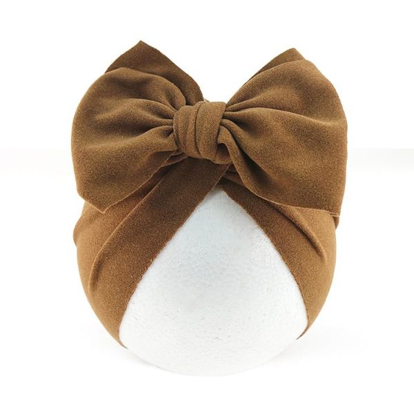

caps & hats 2021 baby big bowknot india hat headwrap solid color beanie cute bow cotton elastic turban headband for born infant, Yellow