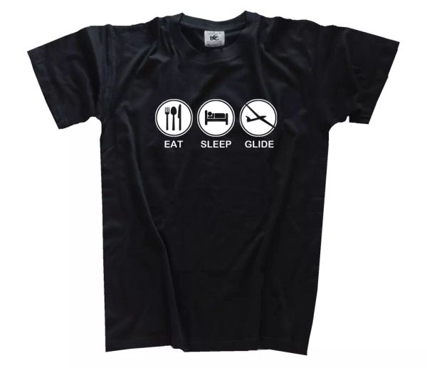 

eat sleep glide glider fly flying aviator t-shirt s-xxxl, White;black