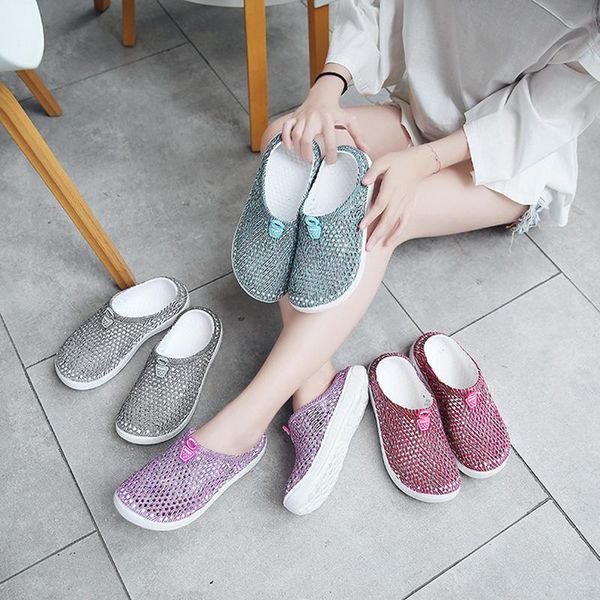 

summer slippers women home slides beach shoes flats sandals zapatillas de casa zapatos mujer, Black