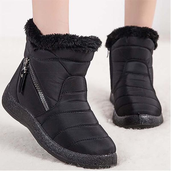 

boots 2021 luxury women ankle chunky winter shoes platform zipper heel boot brand designer, Black