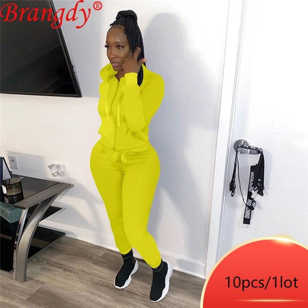 

women's two piece pants bulk lots wholesale items casual hoodies set womens long sleeve cardigan outfits tracksuit clothing b7473, White