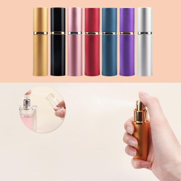 

storage bottles & jars 5pcs 10ml essential oil bottle perfume travel aluminum spray atomizer refillable empty metal parfume atomiser sprayer