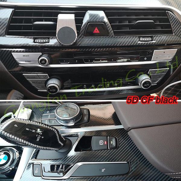 

interior central control panel door handle 3d 5d carbon fiber stickers decals car-styling cover parts products accessories for bmw 5 series