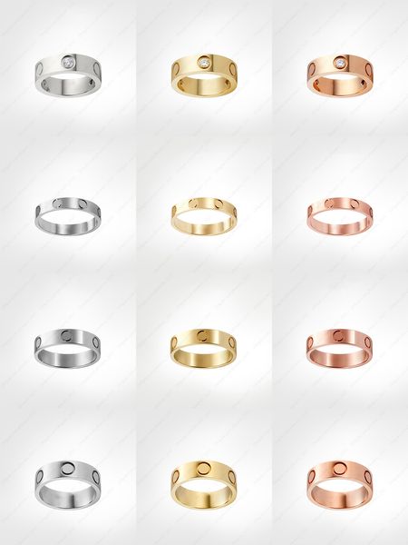 

love screw ring mens rings classicdesigner jewelry women titanium steel alloy gold-plated gold silver rose never fade not allergic -