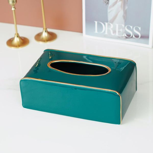 

tissue boxes & napkins nordic luxury box holder ceramics dark green storage cover european papel decoupage paper table ae50zj
