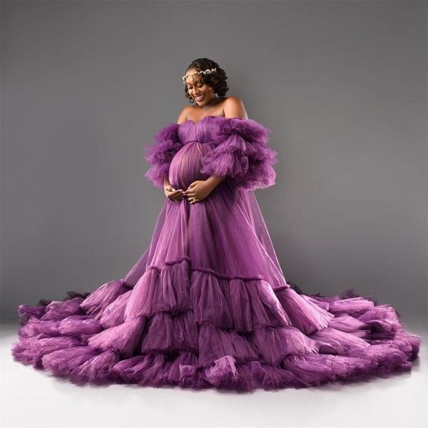 

african mermaid prom dresses plus size off the shoulder robes sweetheart tiered ruffles maternity pgraphy dress, Black