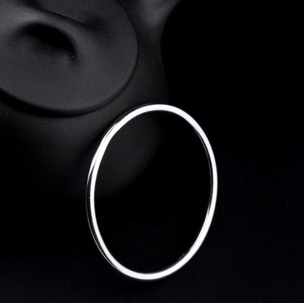 

link, chain simple s999 silver jewelry glossy bangle (yrt), Black
