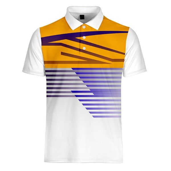 

men's polos a+ shirt 2021 business casual turn-down collar breathable striped gradient short sleeve loose sport work, White;black