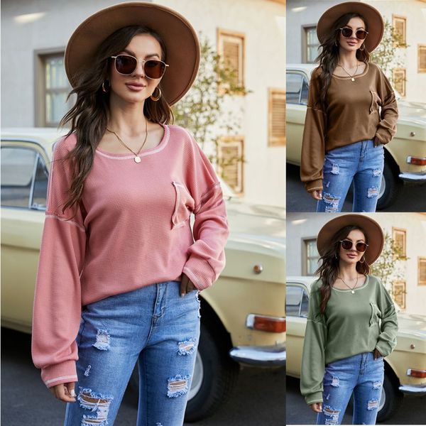 

2021 pop autumn winter long loose bat sleeve women's sweater, Black