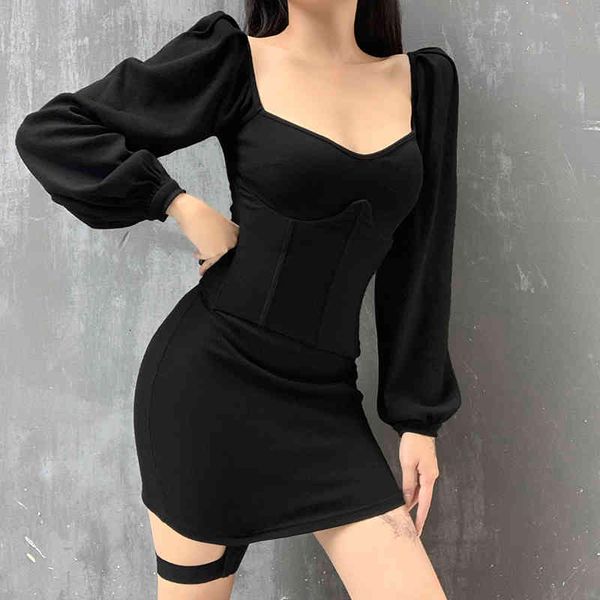 

dress Retro long party dress, tight, Black;gray