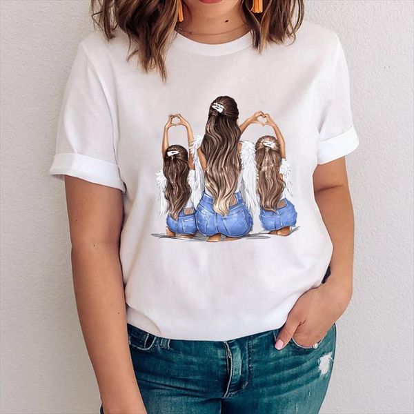 

and women graphic love mens womens short sleeve cartoon mom mama mother daughter lady clothing tees print female t, White;black