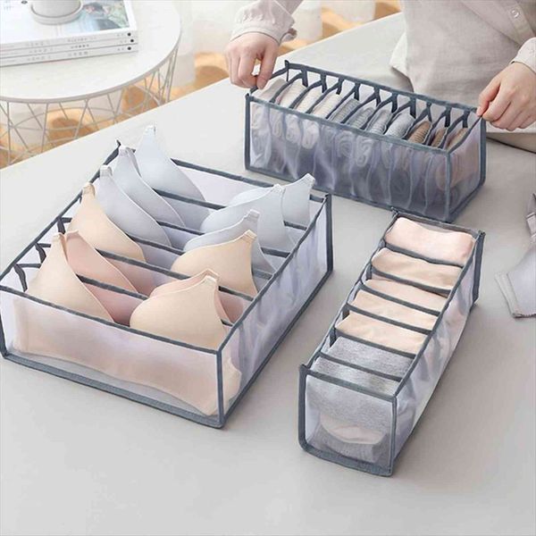 

underwear socks mesh storage cosmetic bag boxes drawer type separation lattice men women cosmetics toys finishing grid household