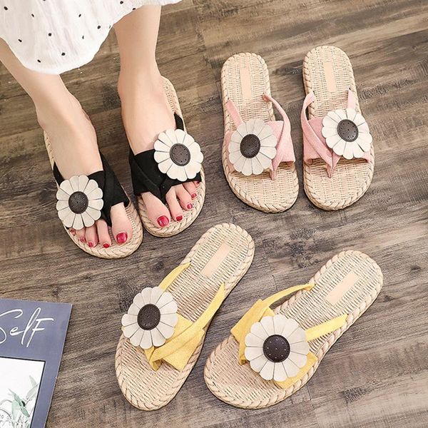 

rubber flip flops flower shoes woman 2021 slippers casual shale female beach pantofle hawaiian luxury flat sabot soft fashio, Black