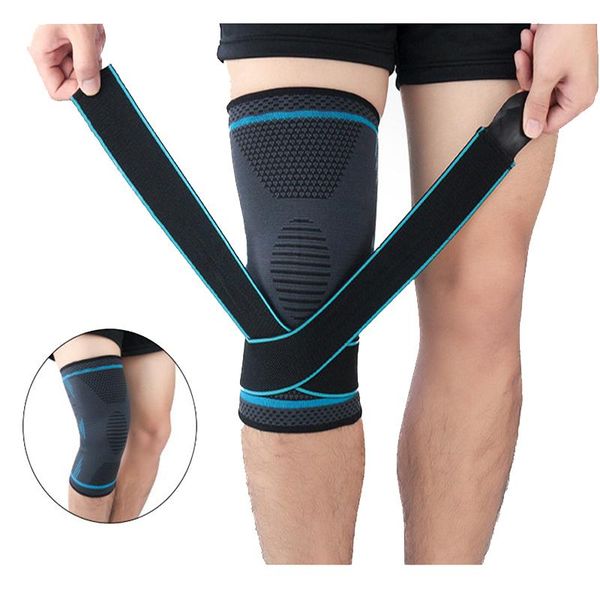 

elbow & knee pads 1pc sports kneepad men pressurized elastic support fitness gear basketball volleyball brace protector, Black;gray