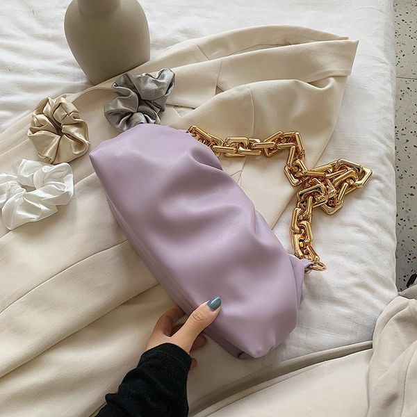 

evening bags summer pure color handmade women's fashion chain handbags shoulder outdoor messenger