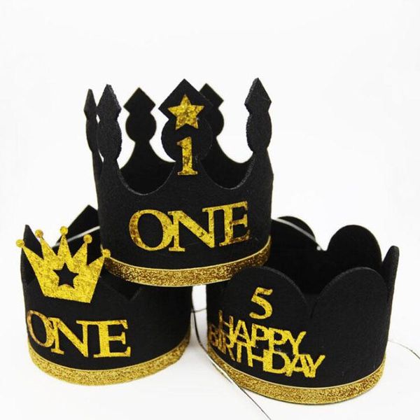 

party hats 1pc birthday decor cap one first hat princess boy crown 1st 2nd 3rd year old number decorations