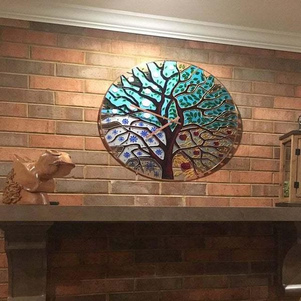 

wall clocks tree of life clock modern style silent 2021 product living room office home decoration